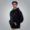 Men’s hoodie with gold embroidered Loom in Light logo on the chest